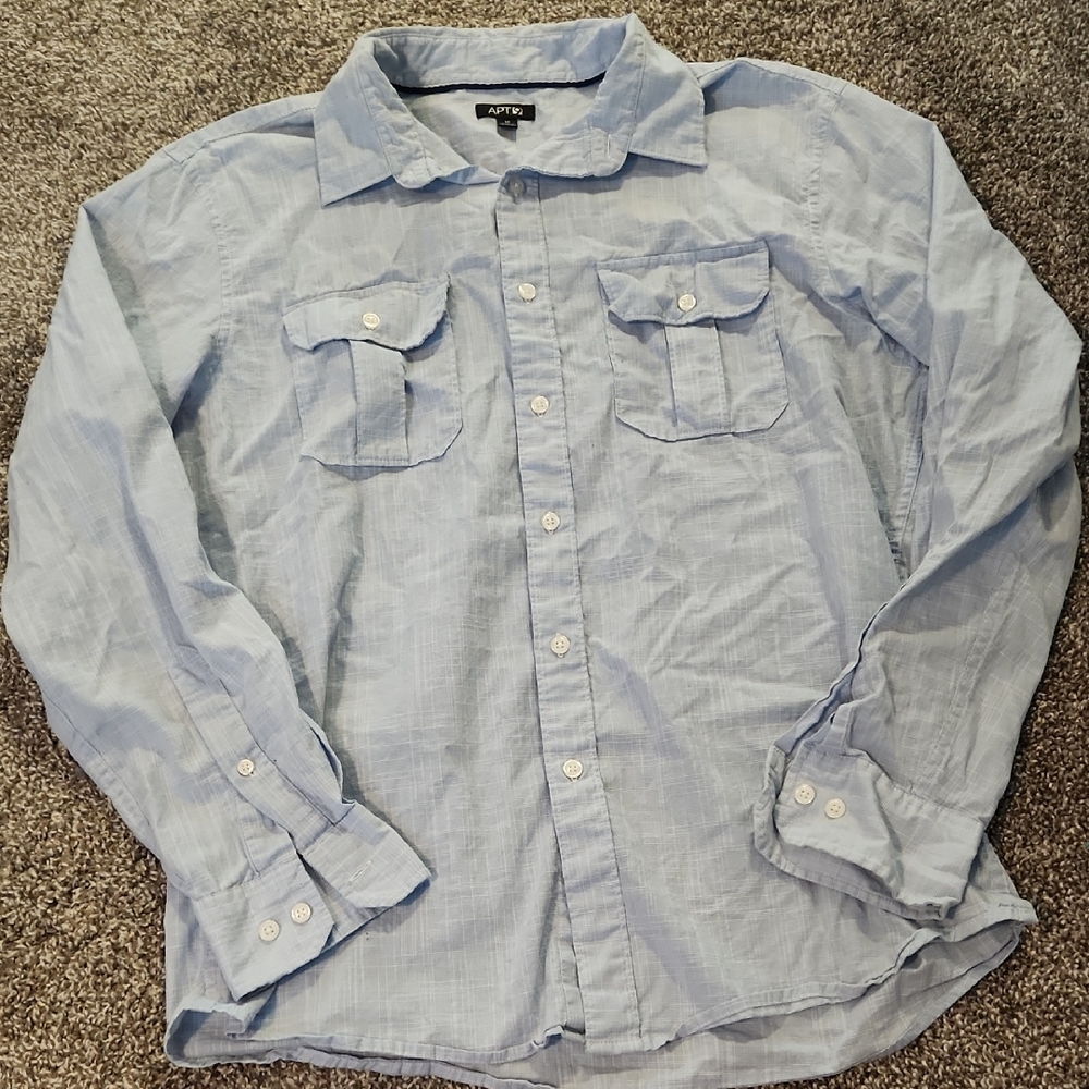 Apt. 9 Blue Casual Button Down Shirt